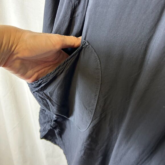 CP Shades Teton Black Collared V-Neck Long Sleeve Tunic Top with Pockets Size S - Picture 6 of 10